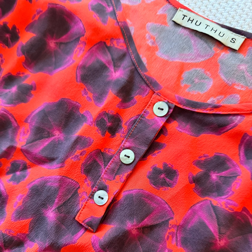 THU THU 100% Silk Colorful Mini Dress - Picture 6 of 16